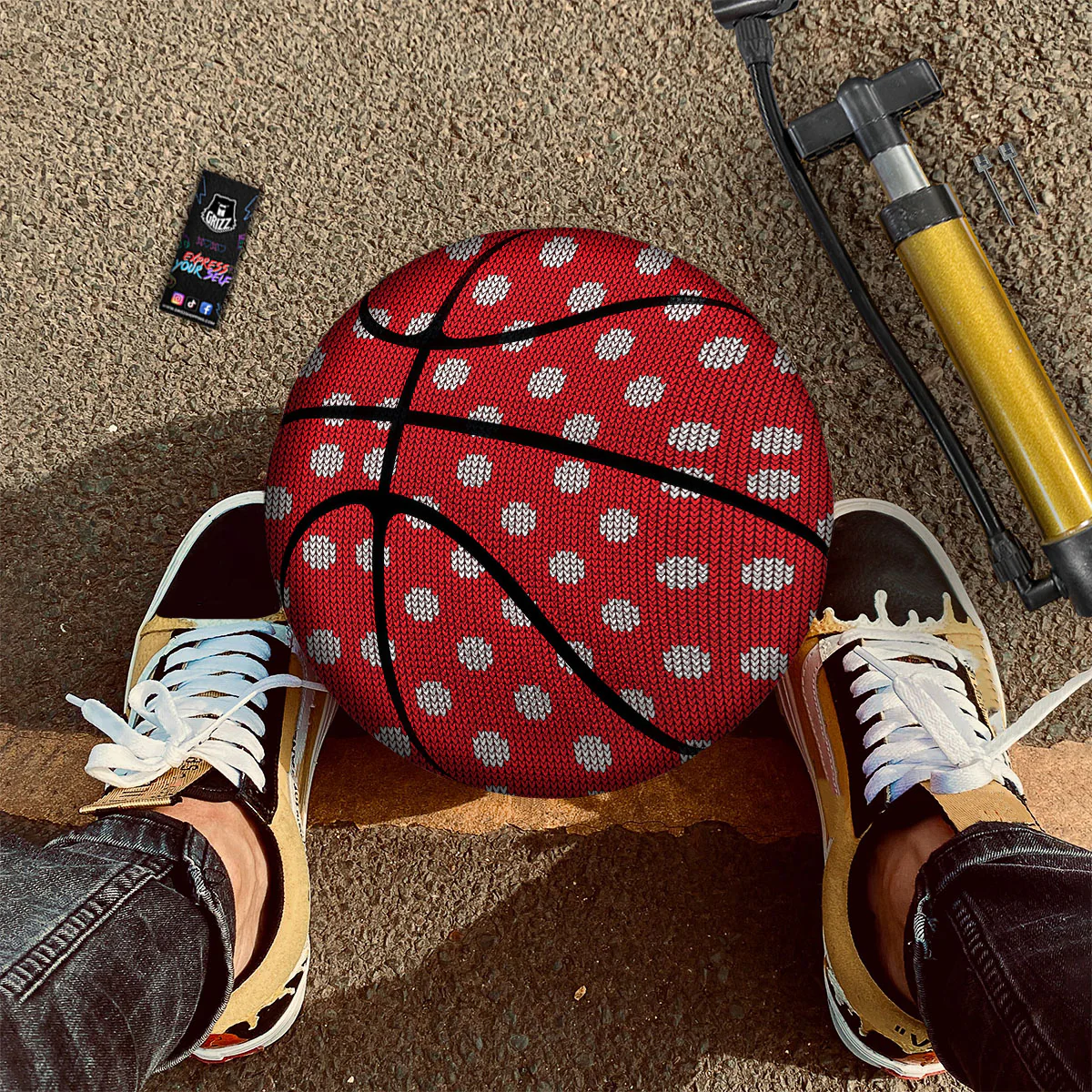 Knitted Polka Dot Print Pattern Basketball - Image 2