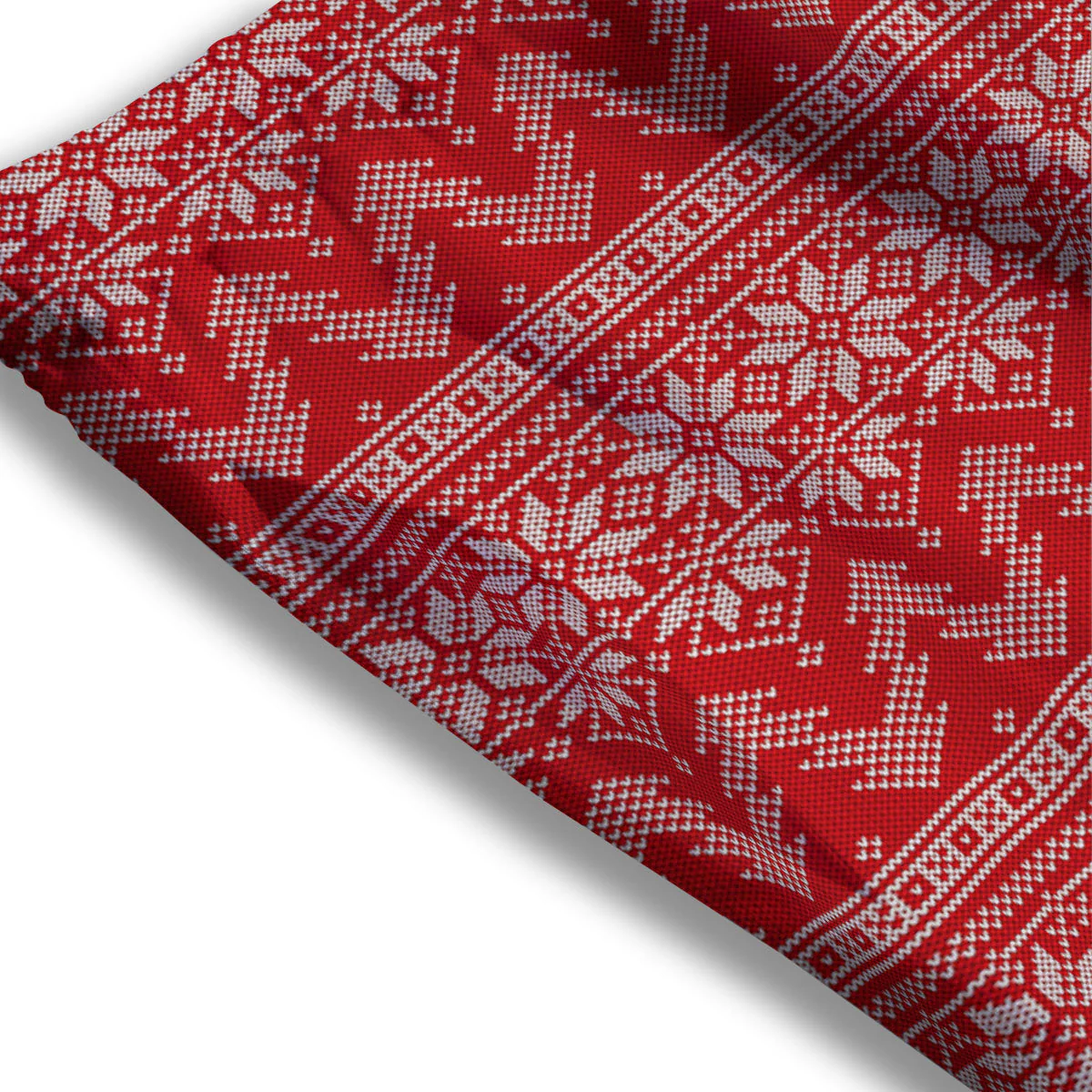 Knitted Snow Flower Print Pattern Mesh Shorts - Image 3