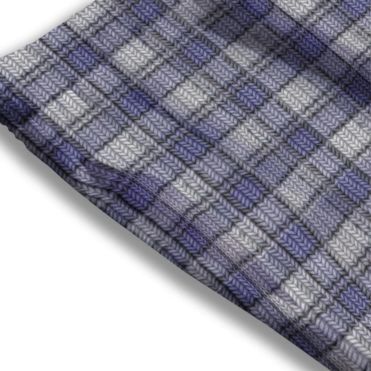 Knitted Tartan Print Pattern Mesh Shorts - Image 3
