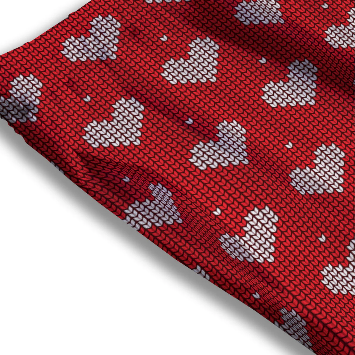 Knitted Valentine's Day Print Pattern Mesh Shorts - Image 3
