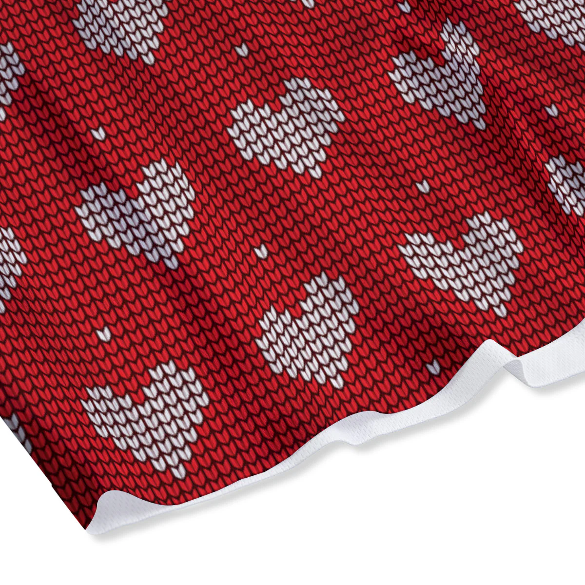 Knitted Valentine's Day Print Pattern Mesh Shorts - Image 4