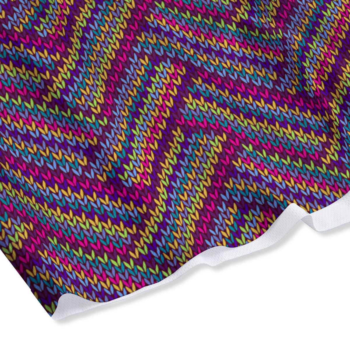 Knitted Vintage Print Pattern Mesh Shorts - Image 4