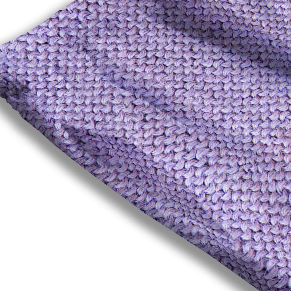 Knitted Violet Print Pattern Mesh Shorts - Image 3