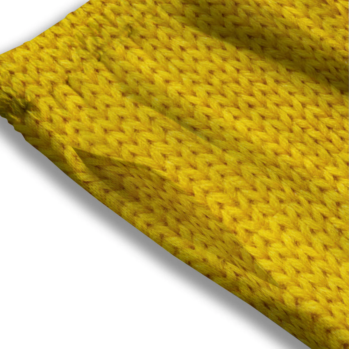 Knitted Yellow Print Pattern Mesh Shorts - Image 3