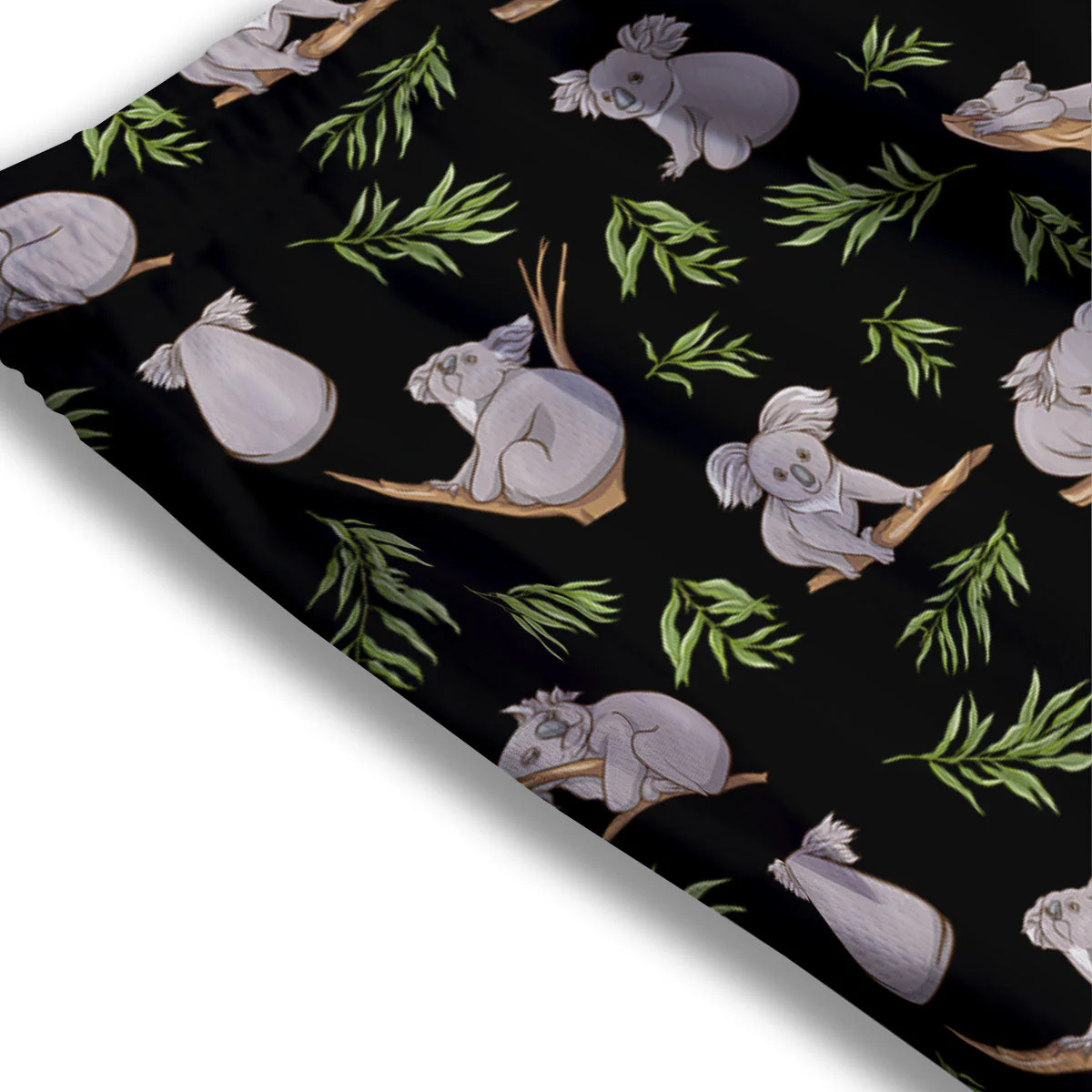 Koala Bear Black Print Pattern Mesh Shorts - Image 3