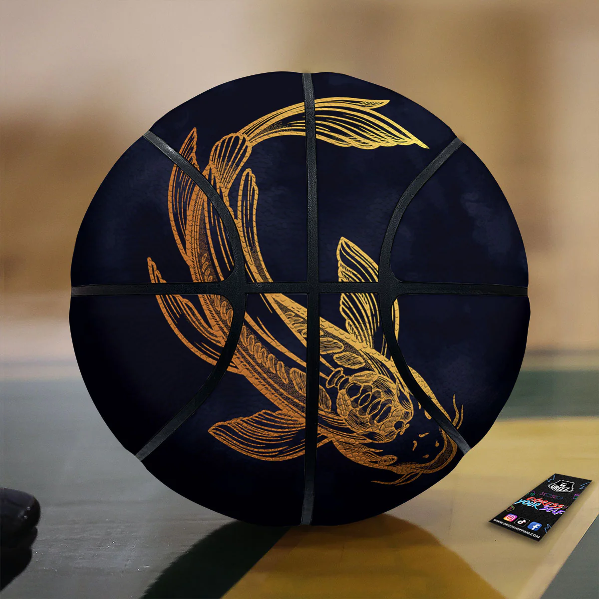 Koi Carp Golden Spiritual Print Basketball