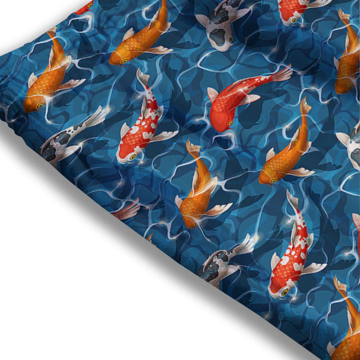 Koi Carps Print Pattern Mesh Shorts - Image 3