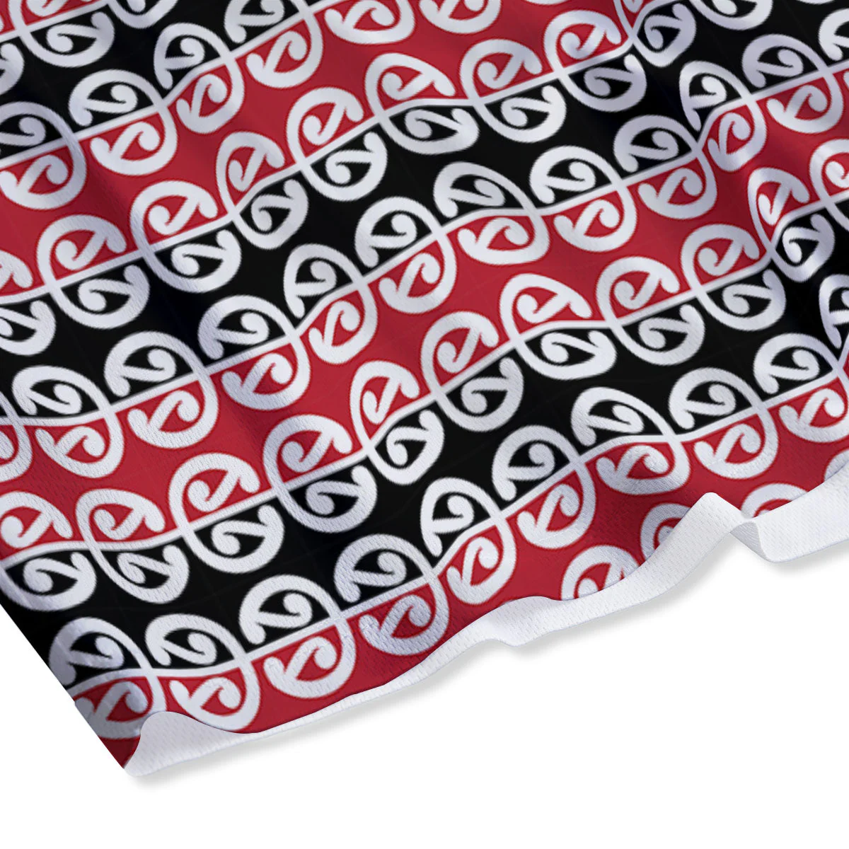 Kowhaiwhai Maori Print Pattern Mesh Shorts - Image 4