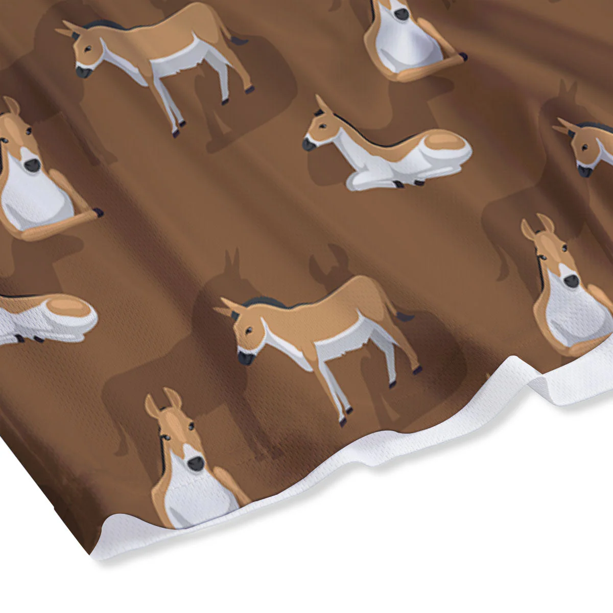 Kulan Donkey Cartoon Print Pattern Mesh Shorts - Image 4