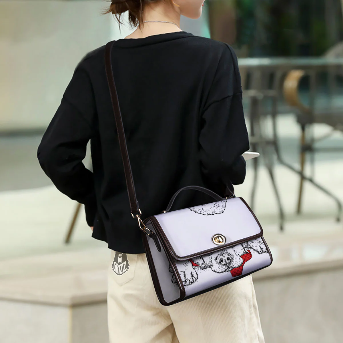 Labrador Retriever Hipster Print Women's Satchel Bag - Image 3