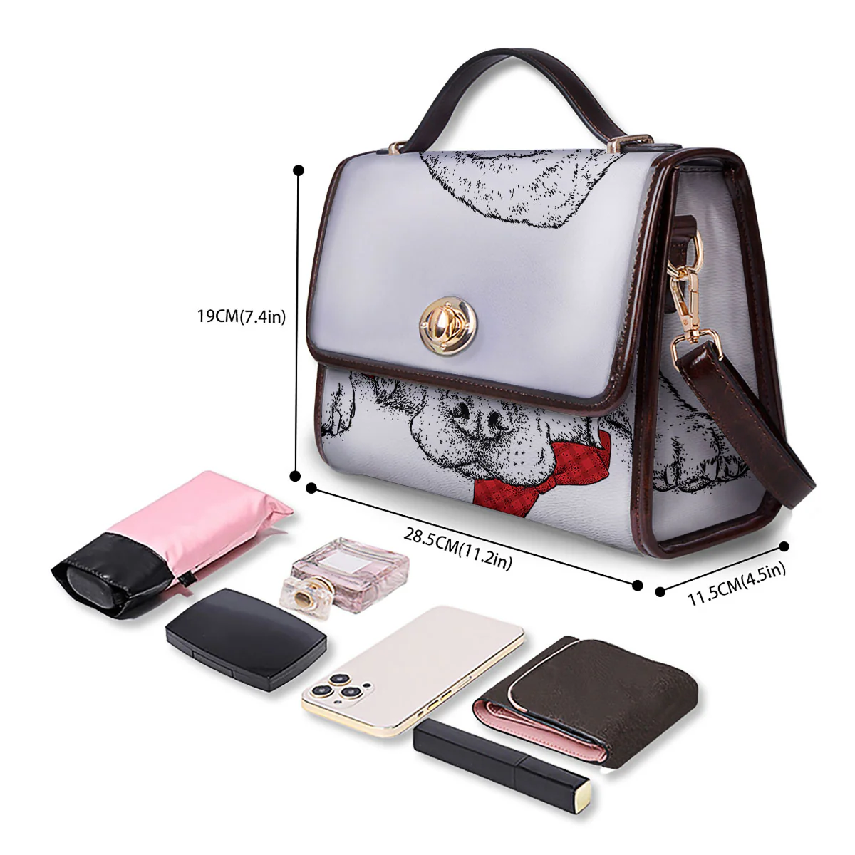 Labrador Retriever Hipster Print Women's Satchel Bag - Image 4