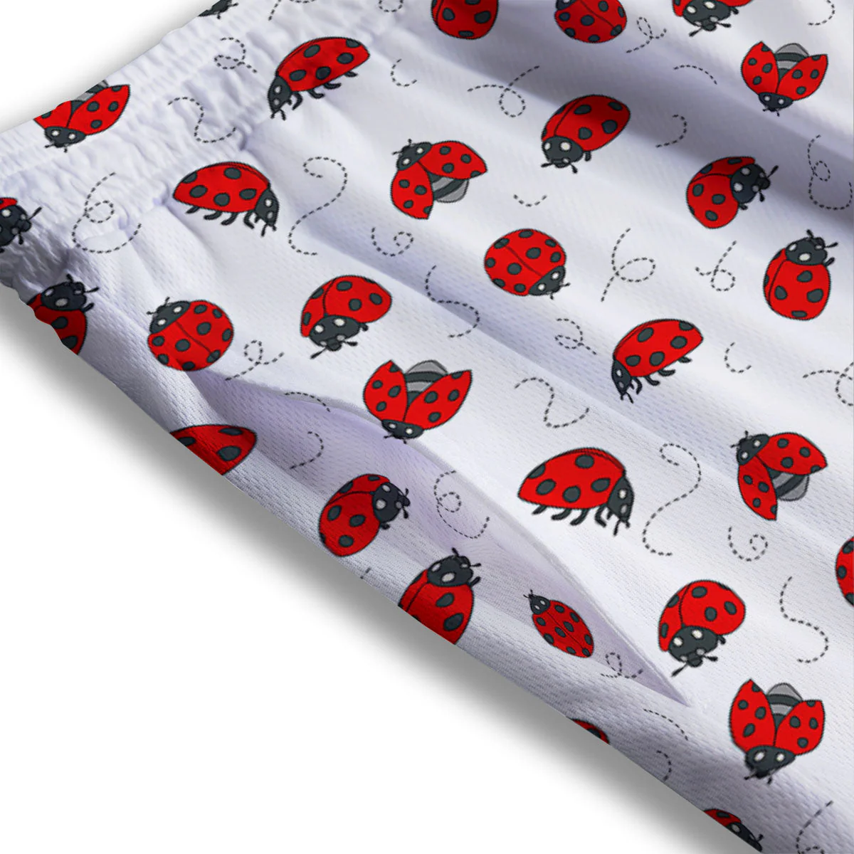 Ladybird Cartoon Print Pattern Mesh Shorts - Image 3