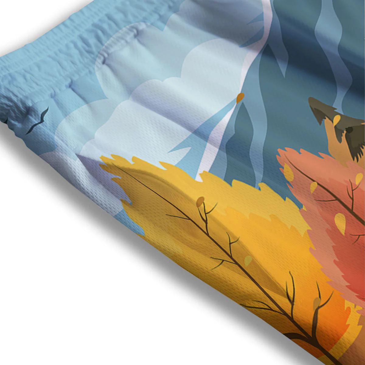 Lake Autumn Print Mesh Shorts - Image 3