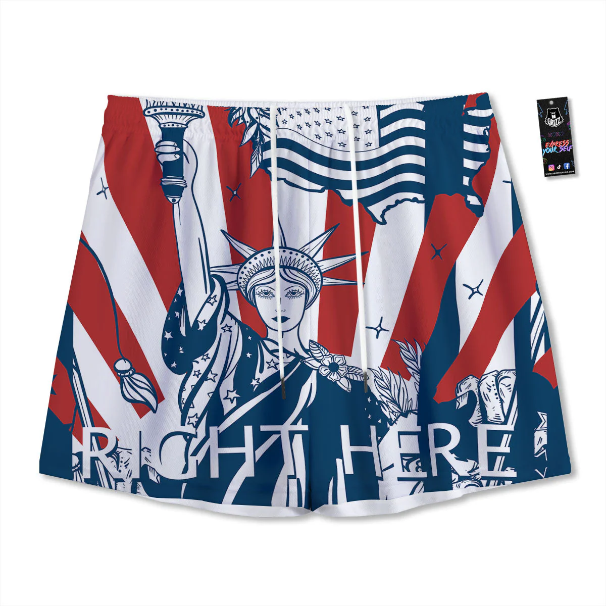Land Of Liberty American Print Mesh Shorts