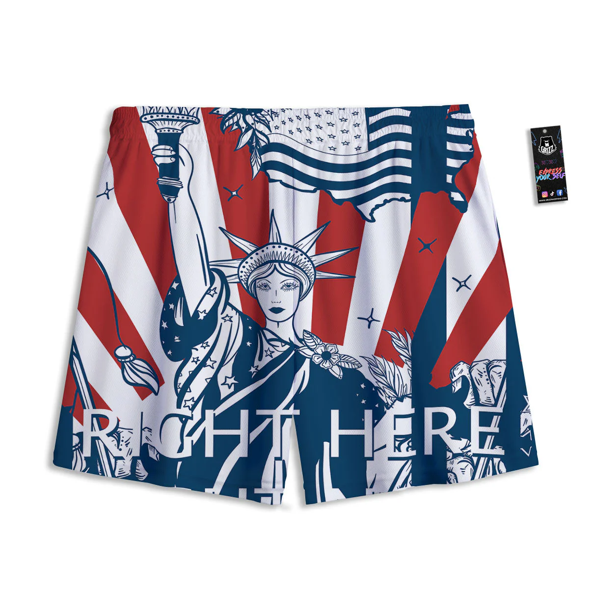 Land Of Liberty American Print Mesh Shorts - Image 2