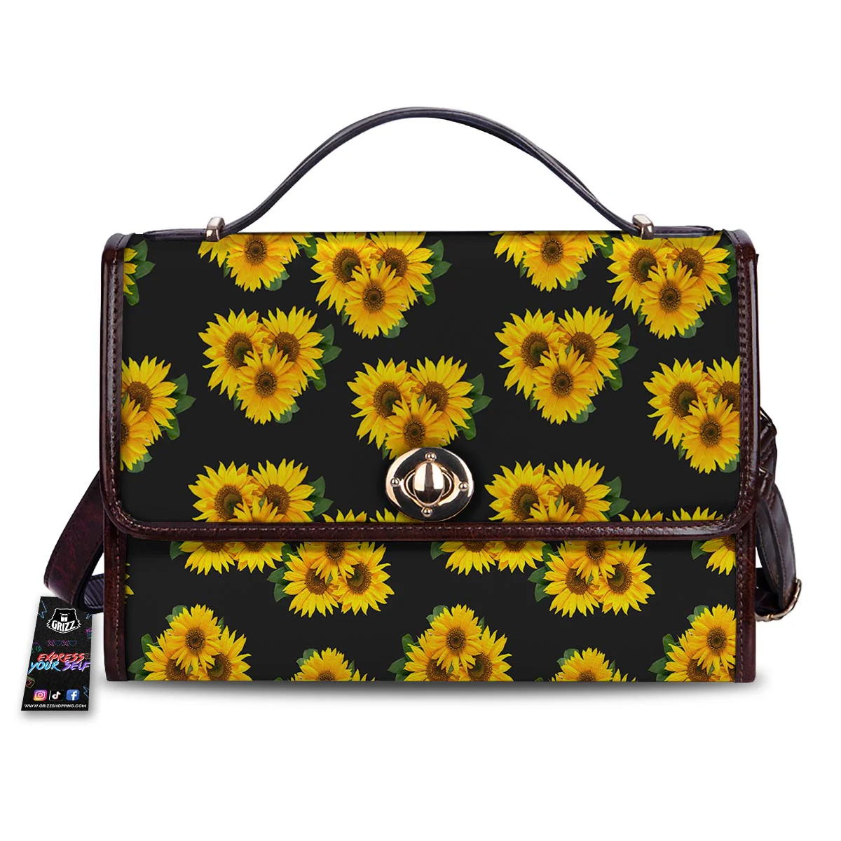 Landscape Sunflower Print Pattern Women's Satchel Bag