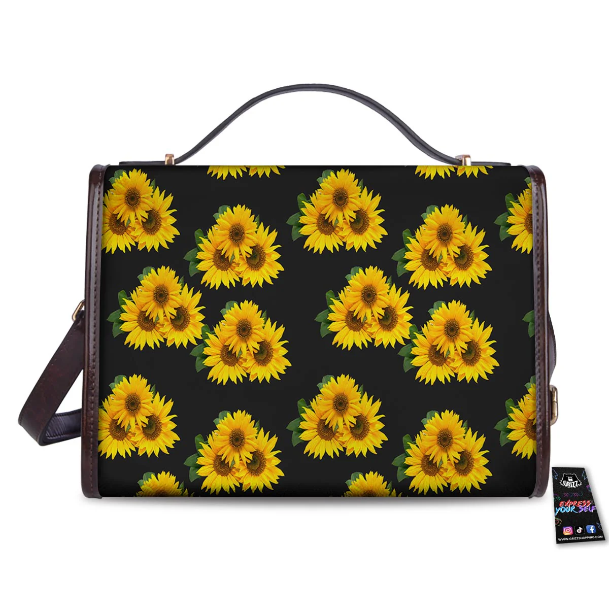 Landscape Sunflower Print Pattern Women's Satchel Bag - Image 2