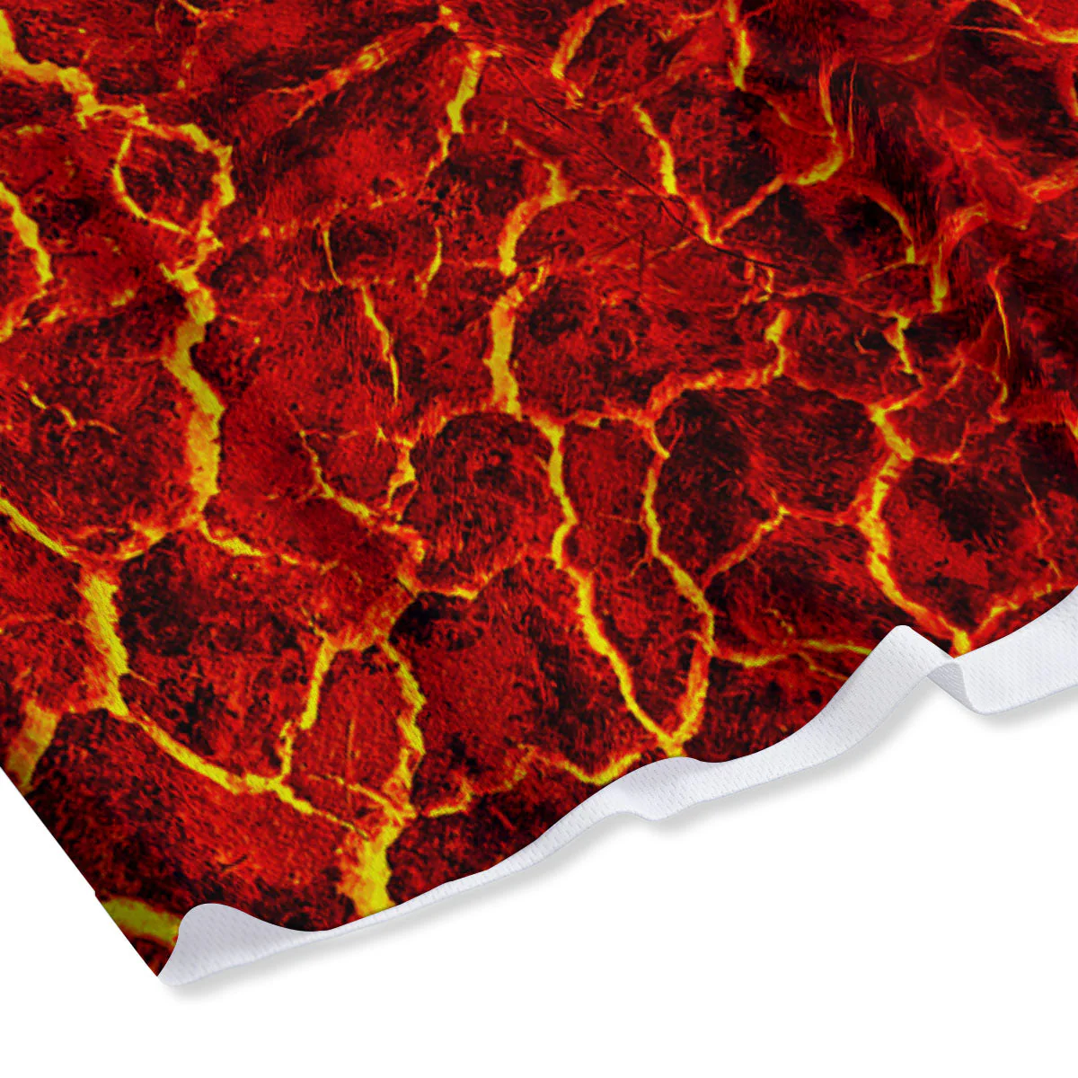 Lava Red Print Pattern Mesh Shorts - Image 4