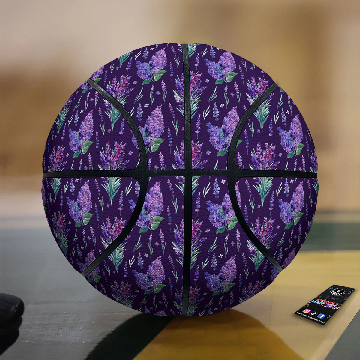 Lavender Purple Print Pattern Basketball