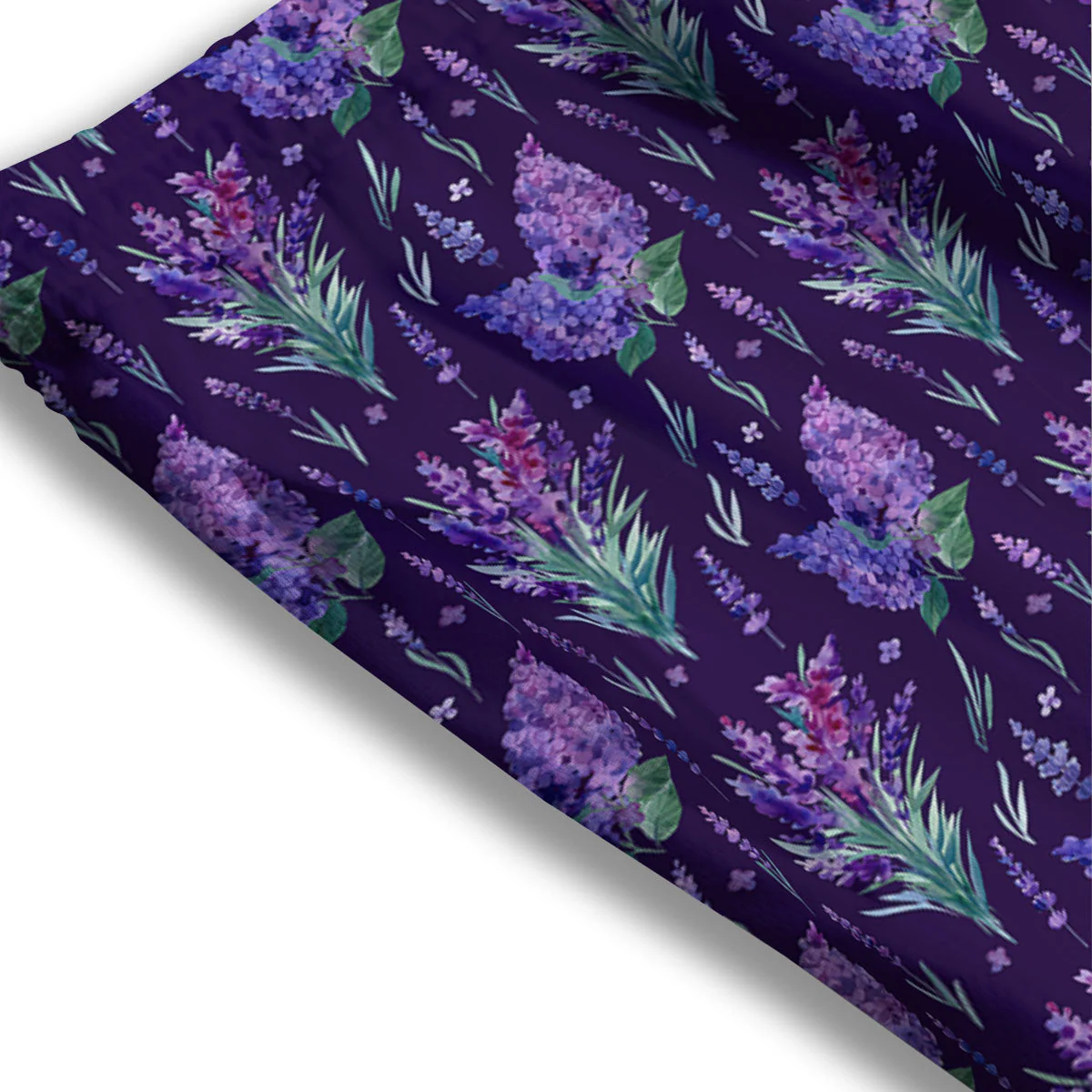 Lavender Purple Print Pattern Mesh Shorts - Image 3