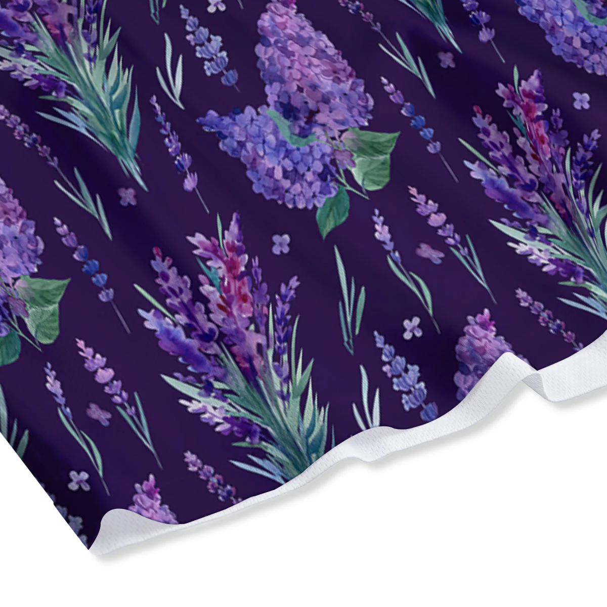 Lavender Watercolor Print Pattern Mesh Shorts - Image 4