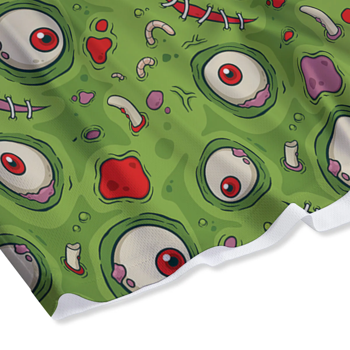 Leateher Face Zombie Print Pattern Mesh Shorts - Image 4