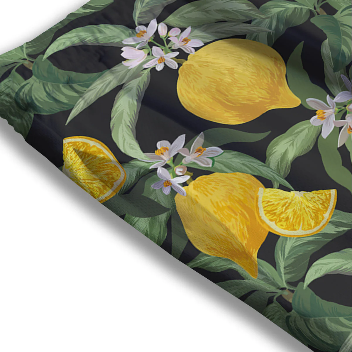 Lemon Yellow Print Pattern Mesh Shorts - Image 3