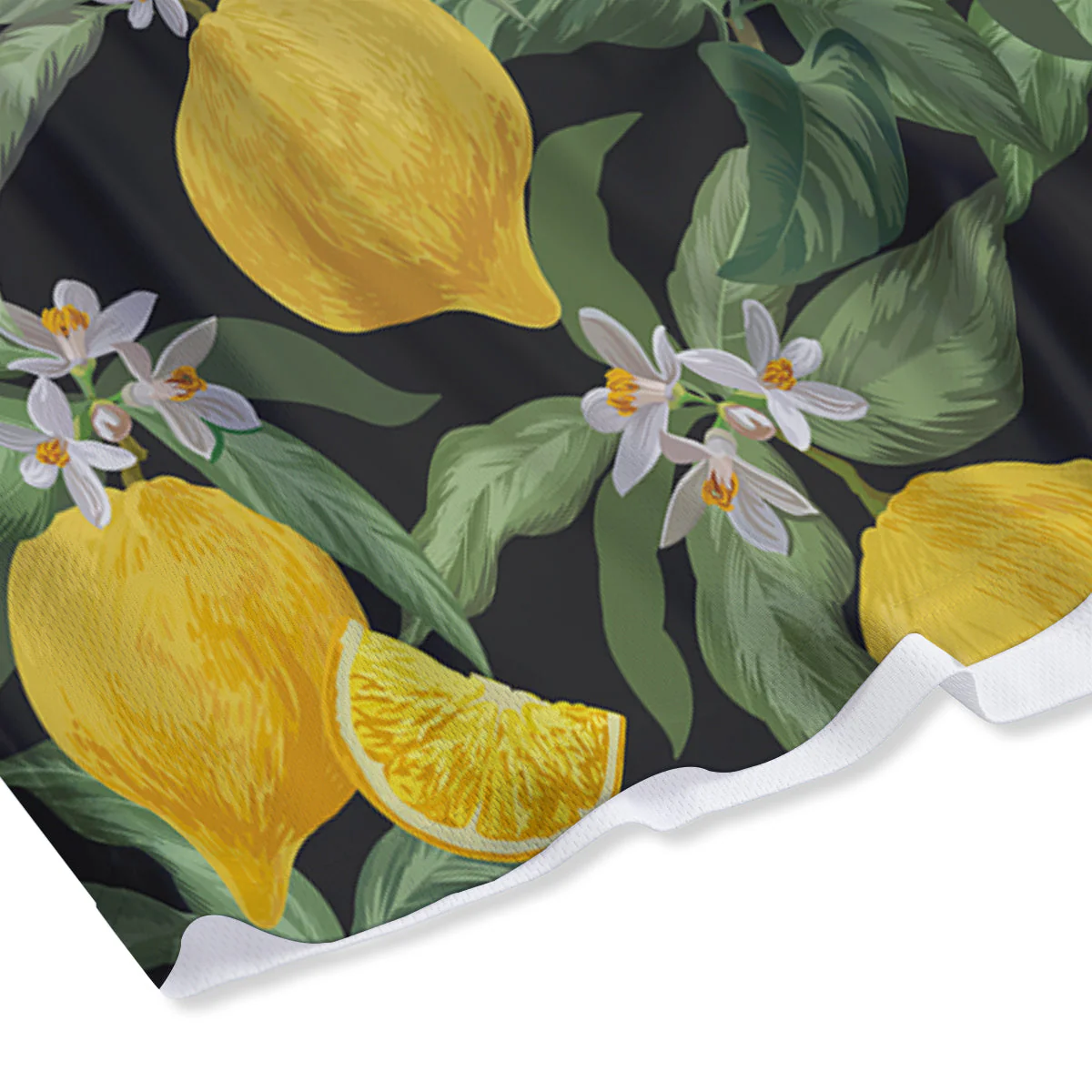 Lemon Yellow Print Pattern Mesh Shorts - Image 4