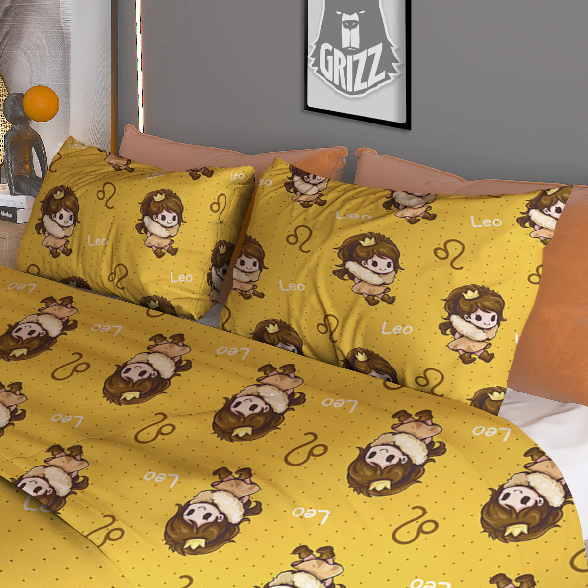 Leo Cute Cartoon Print Pattern Duvet Cover Bedding Set - Image 3