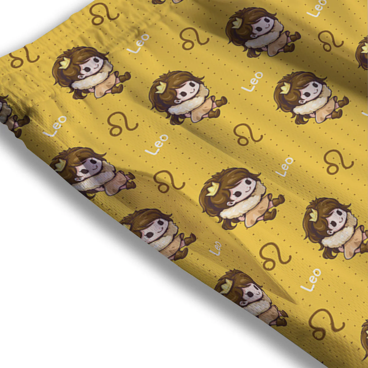 Leo Cute Cartoon Print Pattern Mesh Shorts - Image 3