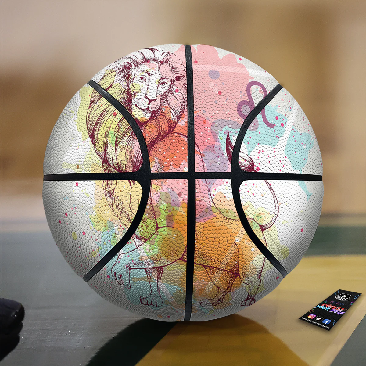 Leo Sign Colorful Print Basketball