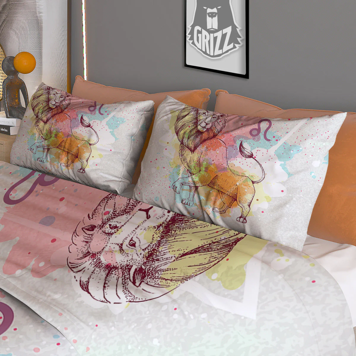 Leo Sign Colorful Print Duvet Cover Bedding Set - Image 3