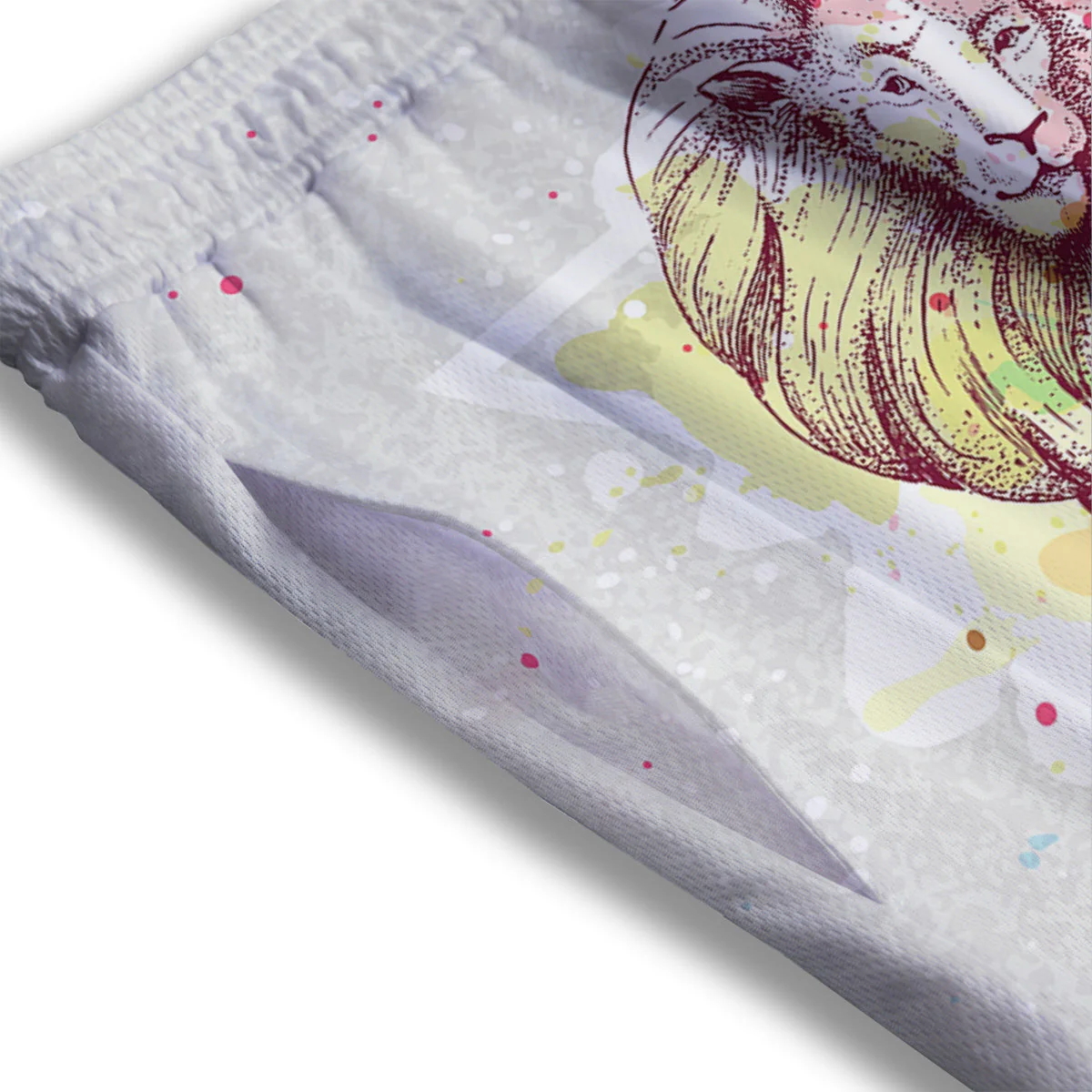 Leo Sign Colorful Print Mesh Shorts - Image 3