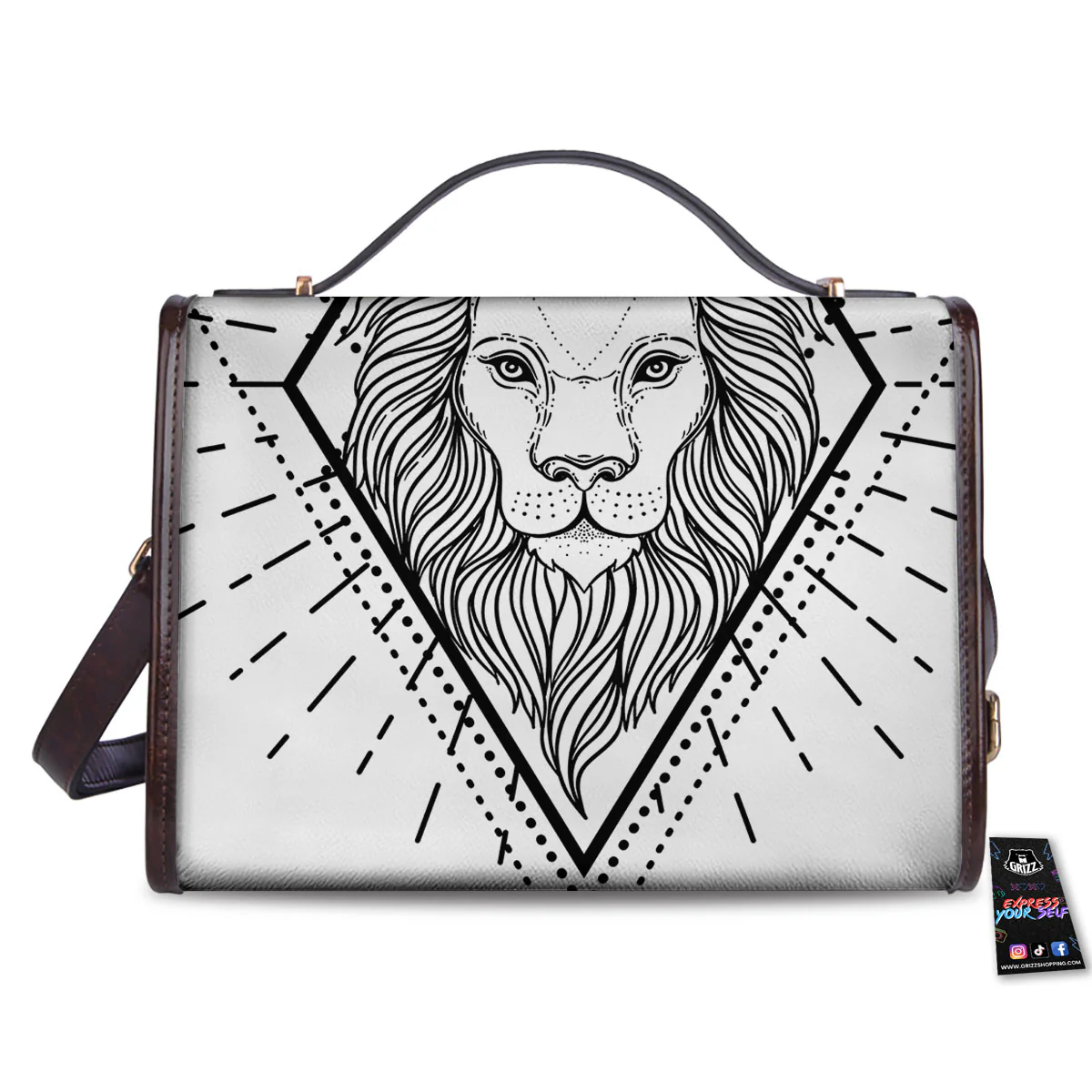 Leo Sign White And Black Print Women's Satchel Bag - Image 2