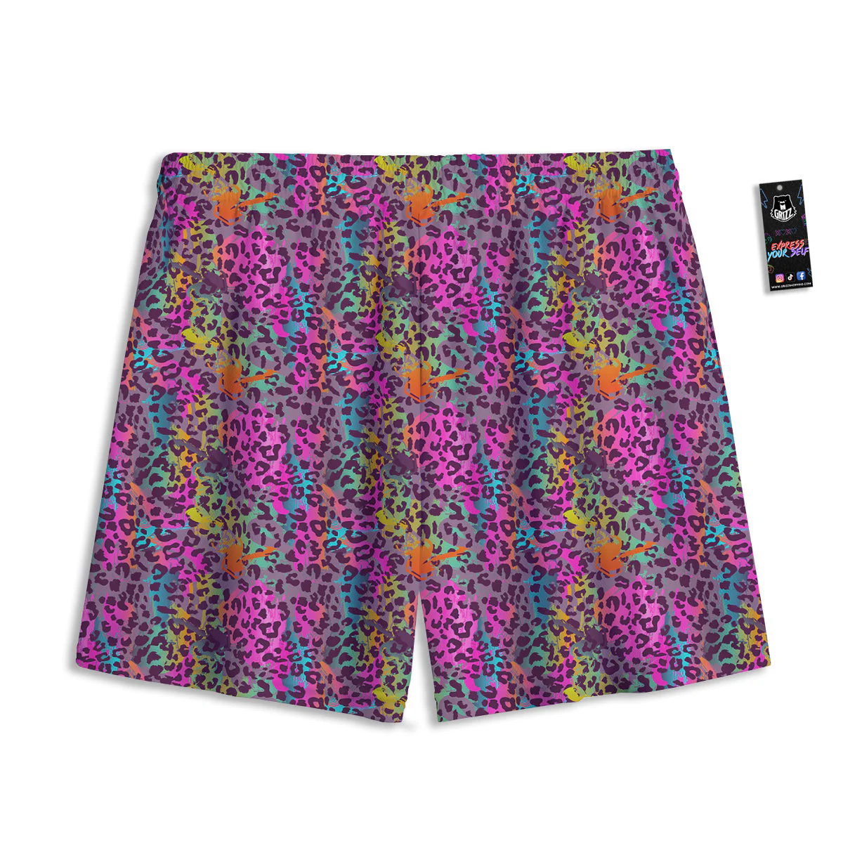 Leopard Colorful Print Mesh Shorts - Image 2
