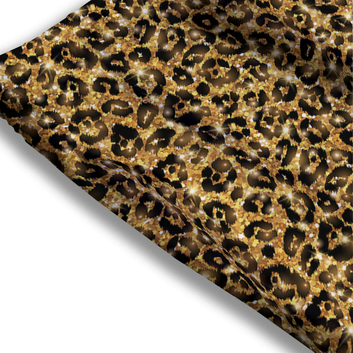 Leopard Glitter Gold Print Mesh Shorts - Image 3