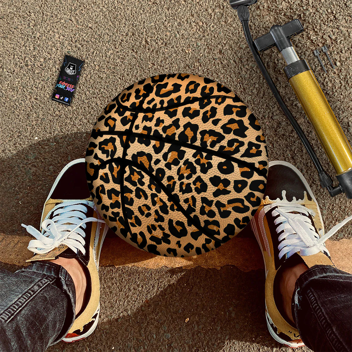 Leopard Orange Print Basketball - Image 2