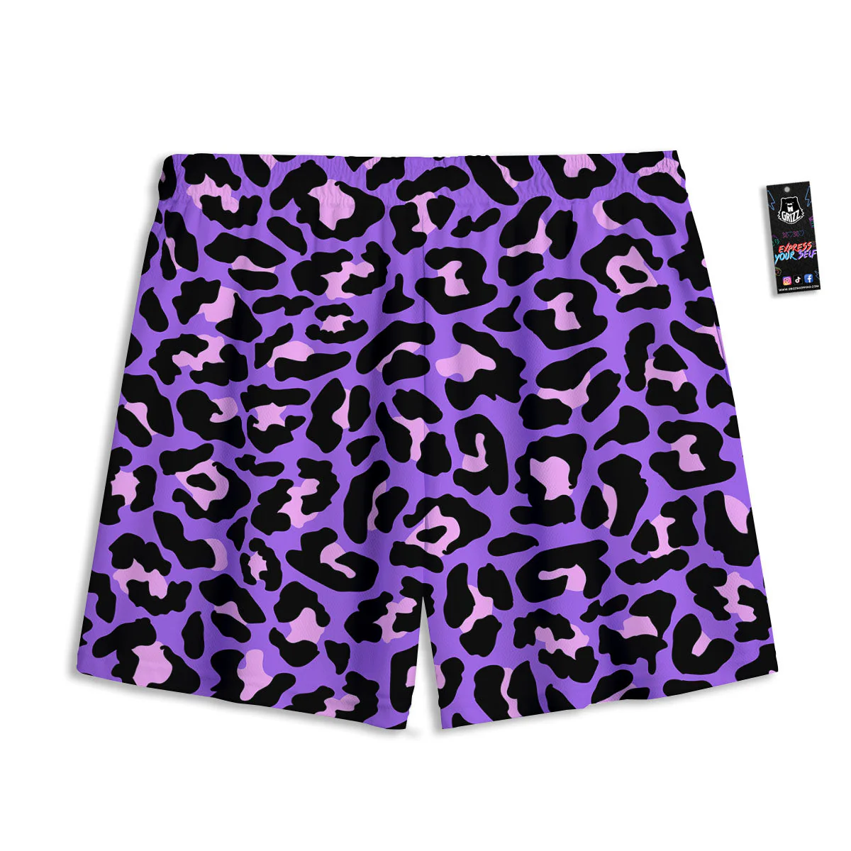 Leopard Pink And Purple Print Mesh Shorts - Image 2