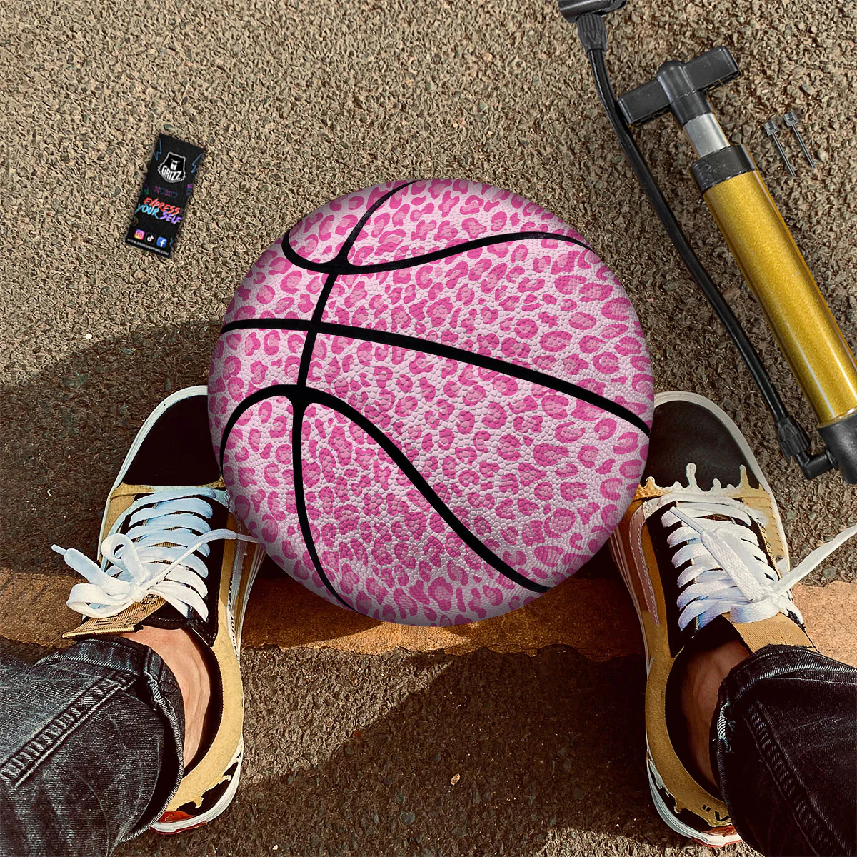 Leopard Pink Print Pattern Basketball - Image 2