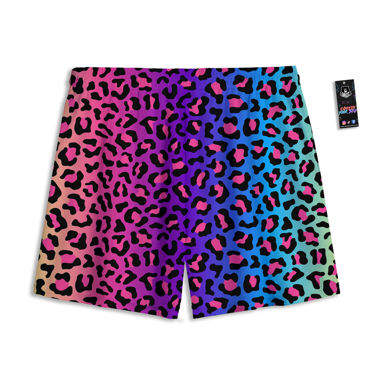 Leopard Rainbow Print Mesh Shorts - Image 2