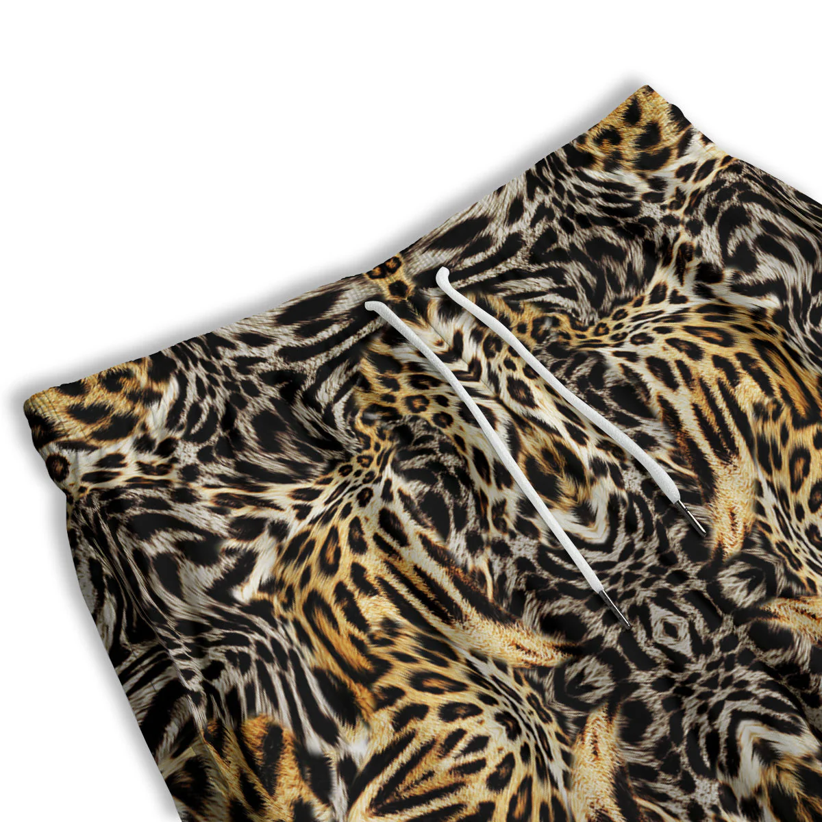 Leopard Skin Texture Print Pattern Men's Athletic Shorts - Image 3