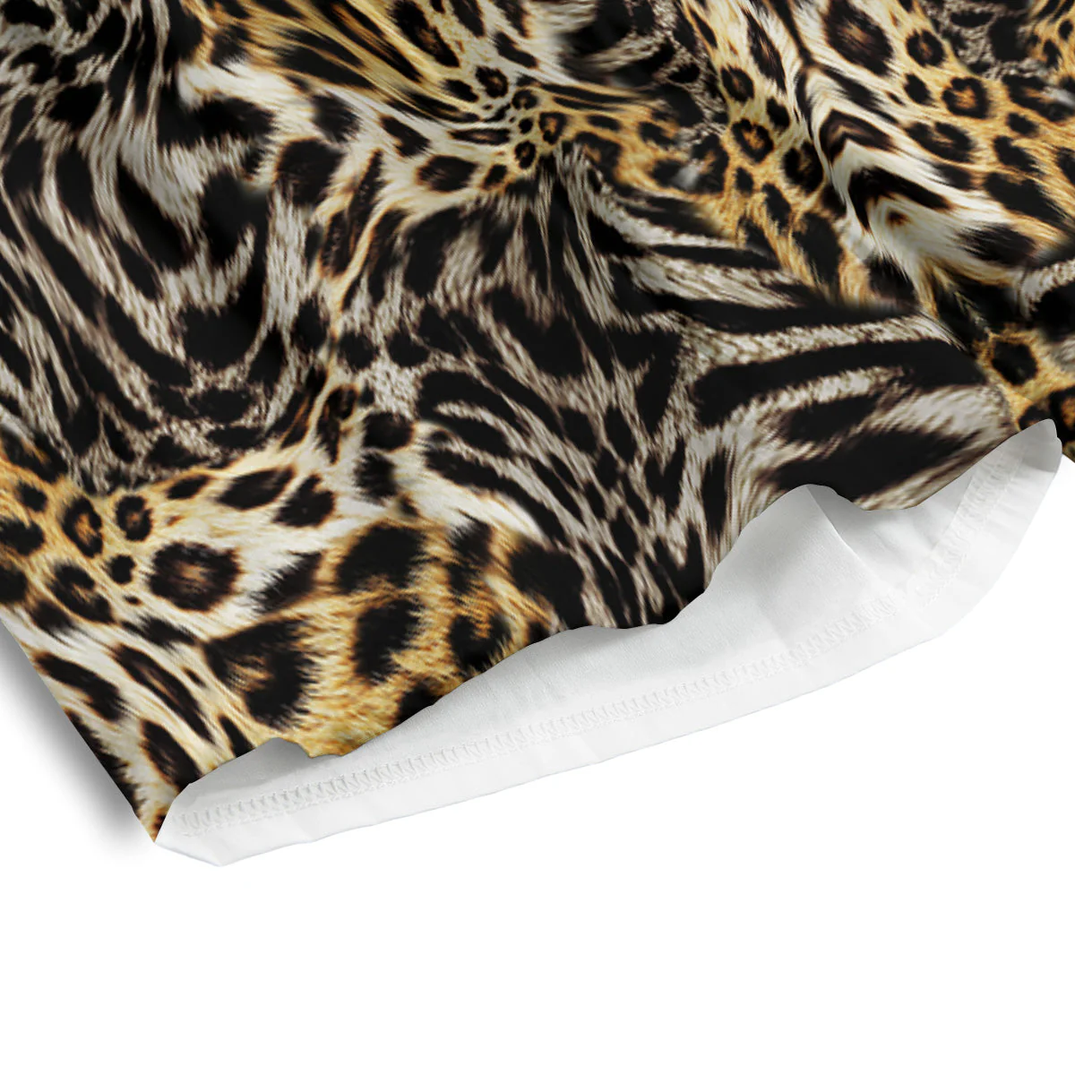 Leopard Skin Texture Print Pattern Men's Athletic Shorts - Image 4