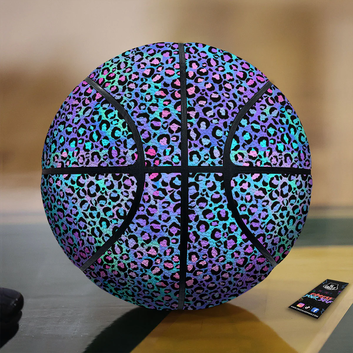 Leopard Teal And Purple Print Pattern Basketball