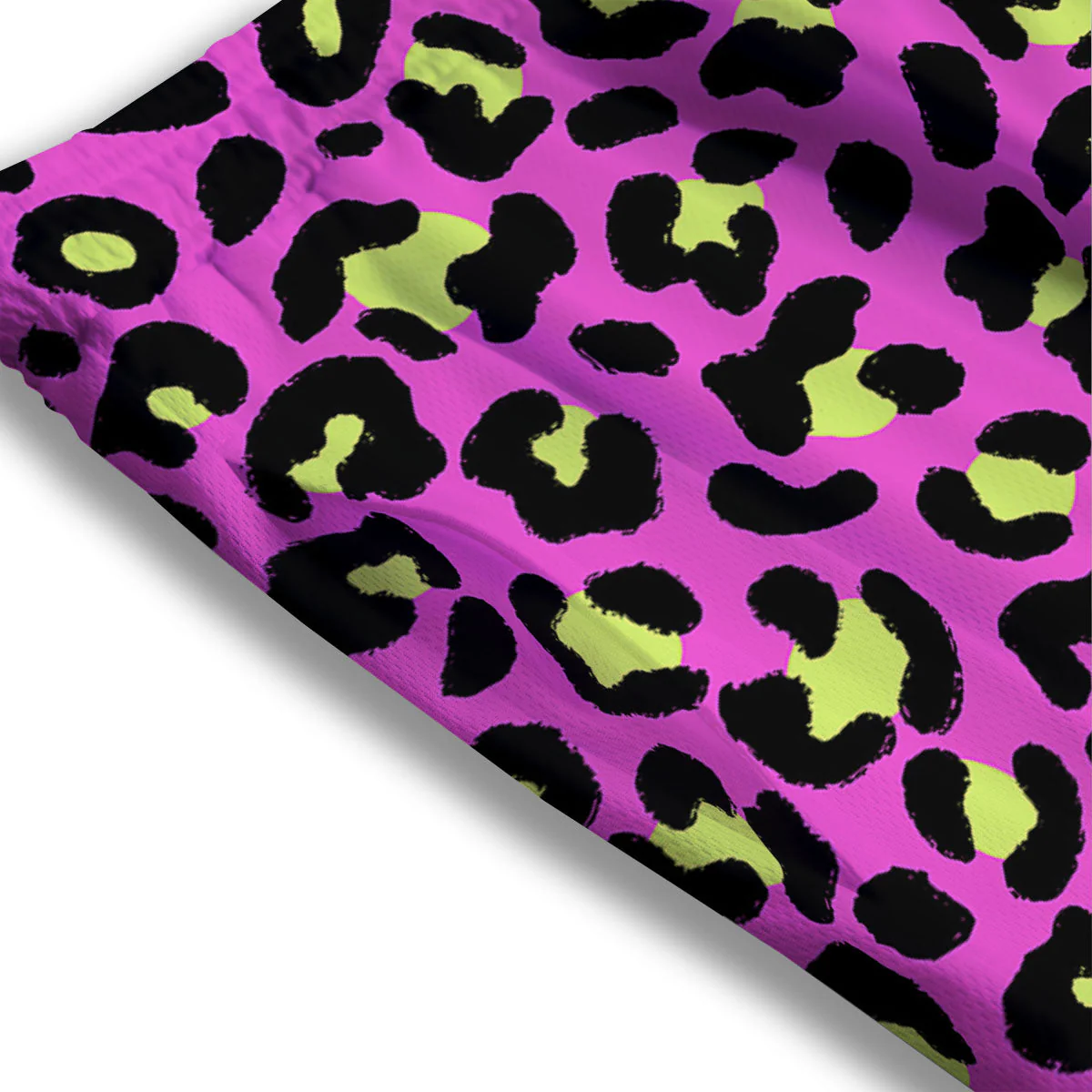 Leopard Yellow And Pink Print Mesh Shorts - Image 3