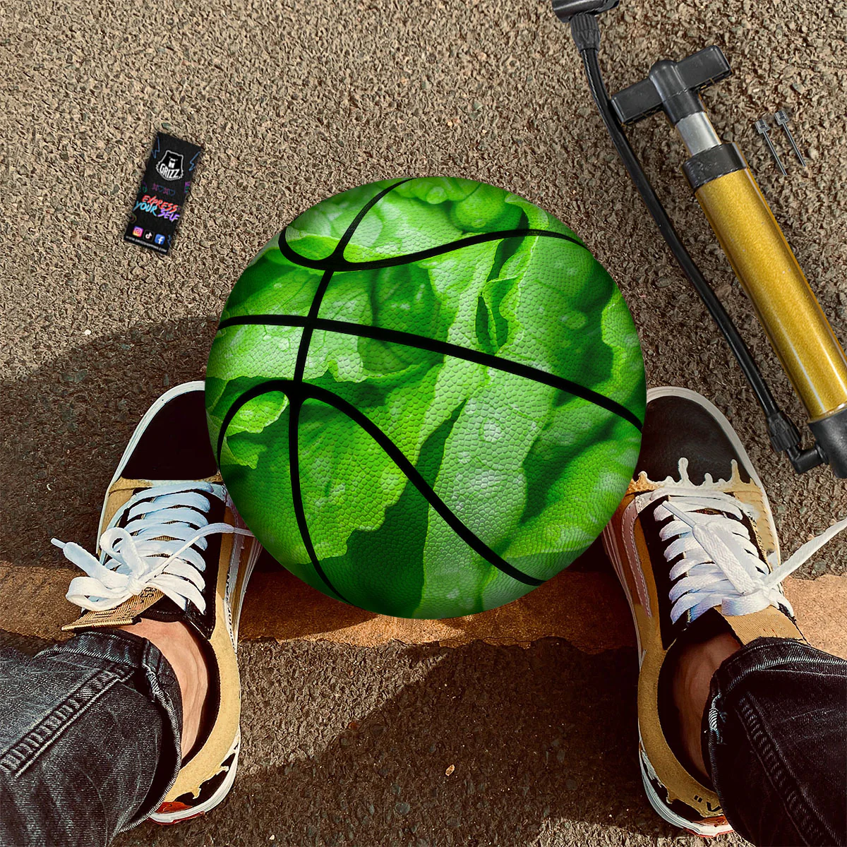 Lettuce Fresh Leaves Print Basketball - Image 2