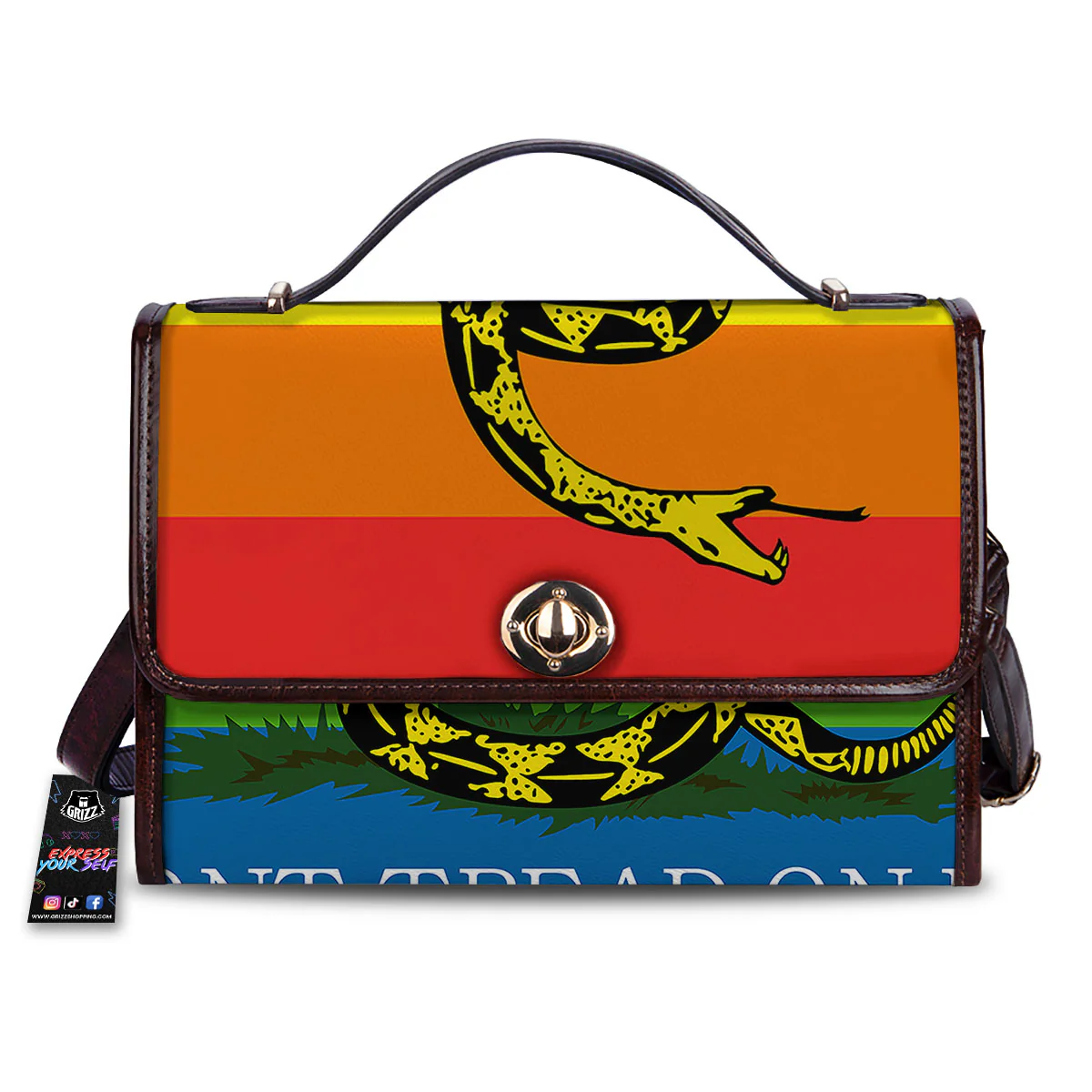 LGBT Gadsden Rainbow Flag Print Women's Satchel Bag