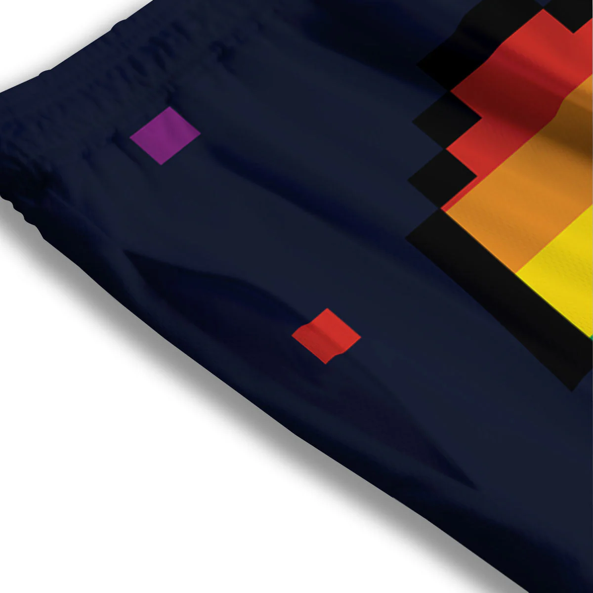 LGBT Pride 8 Bit Rainbow Pixel Heart Mesh Shorts - Image 3