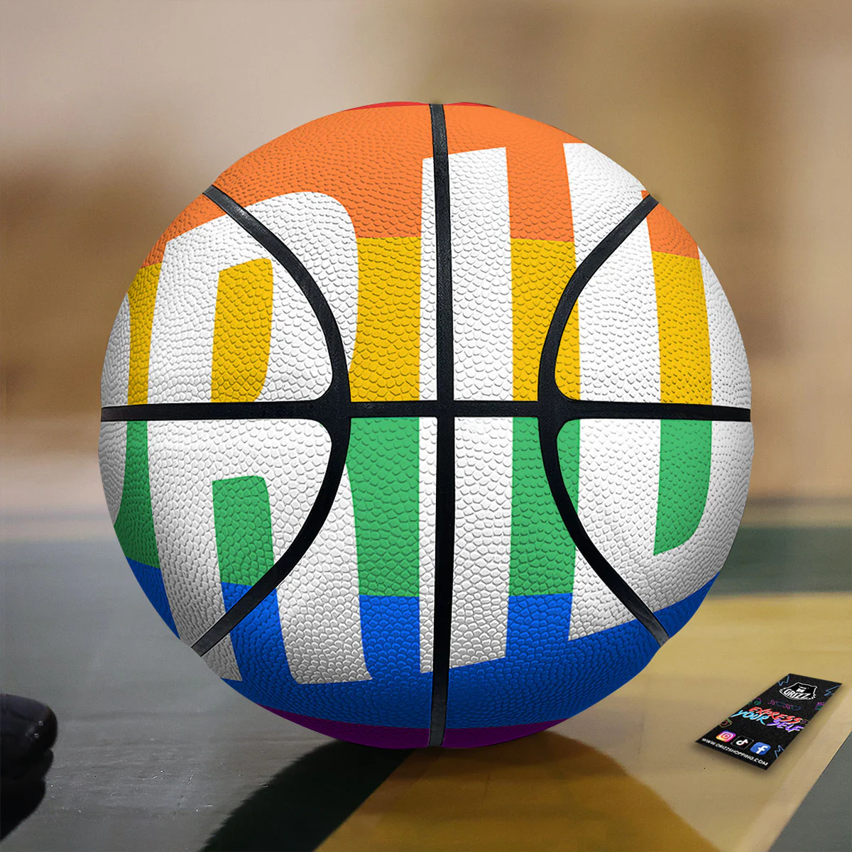 LGBT Pride Flag Pattern Print Basketball