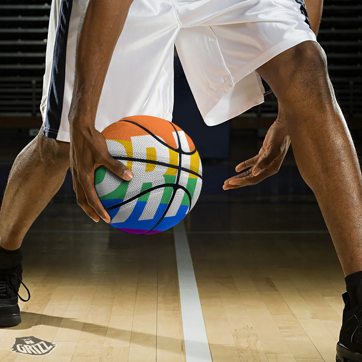 LGBT Pride Flag Pattern Print Basketball - Image 3