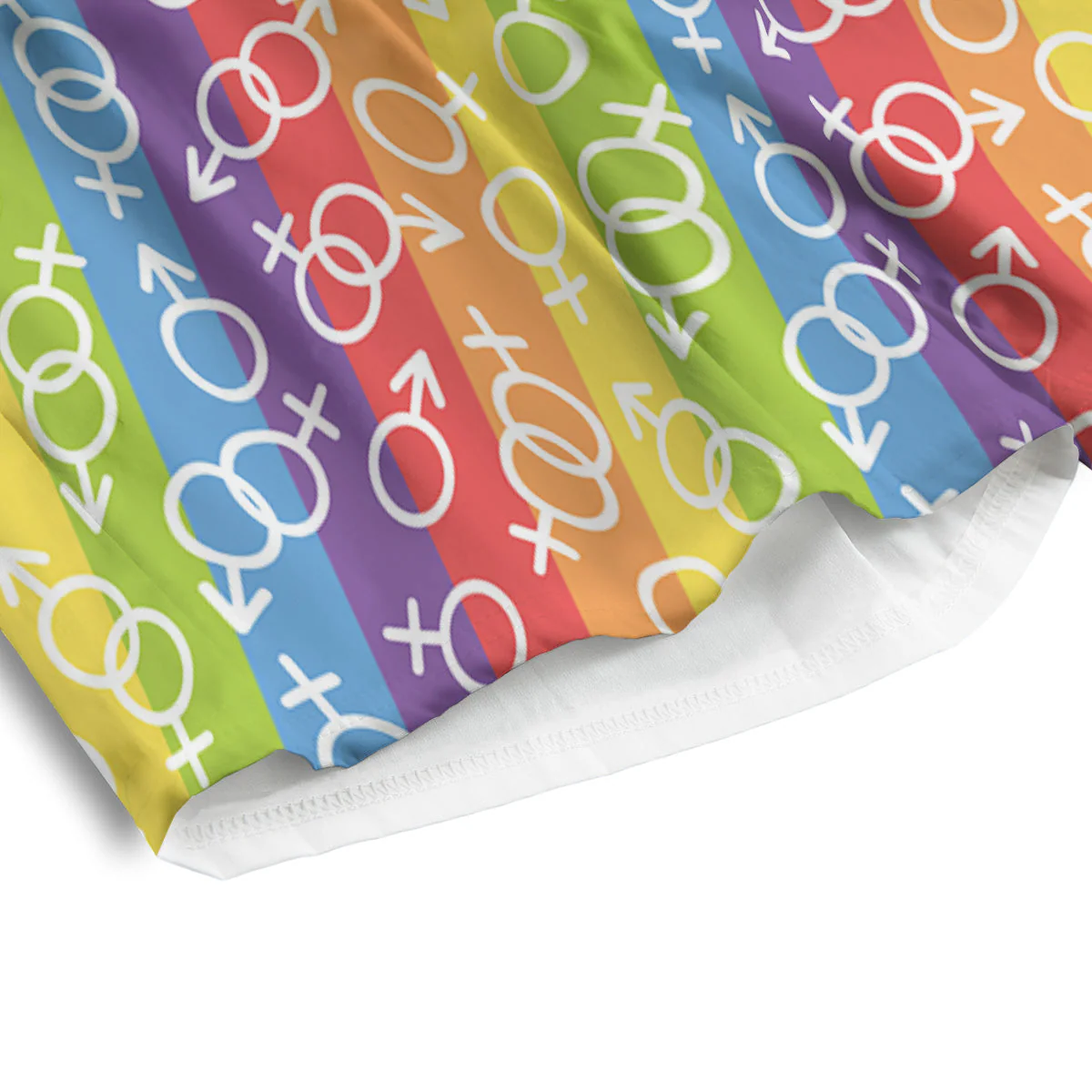 LGBT Symbols Rainbow Print Pattern Men's Athletic Shorts - Image 4